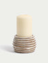 Marks & Spencer "Ridged Ceramic Pillar Candle Holder"